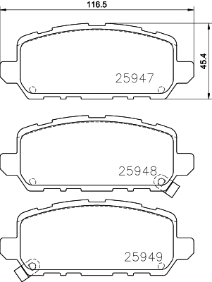 2594703 TEXTAR Комплект тормозных колодок, дисковый тормоз (фото 1)