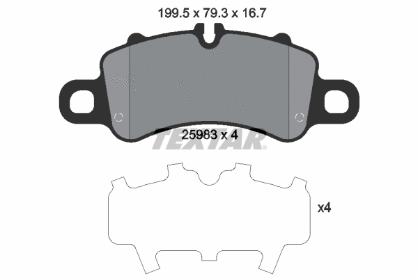 2598301 TEXTAR Комплект тормозных колодок, дисковый тормоз (фото 1)