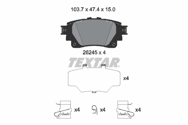 2624501 TEXTAR Комплект тормозных колодок, дисковый тормоз (фото 1)