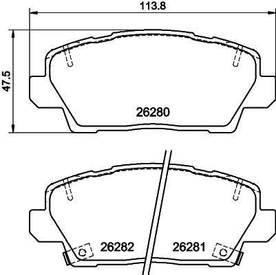 2628001 TEXTAR Комплект тормозных колодок, дисковый тормоз (фото 1)