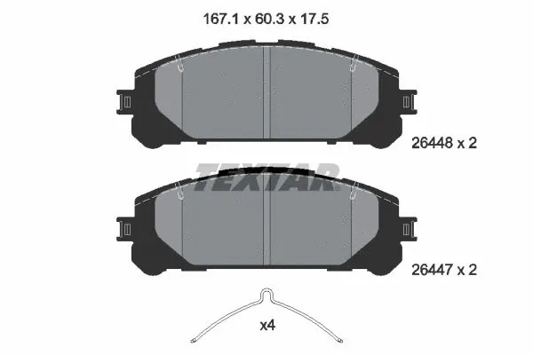 2644801 TEXTAR Комплект тормозных колодок, дисковый тормоз (фото 1)