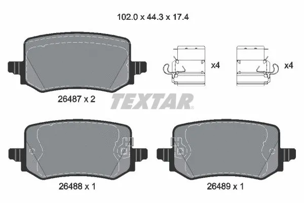 2648701 TEXTAR Комплект тормозных колодок, дисковый тормоз (фото 1)