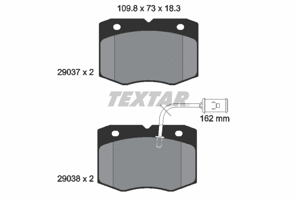 2903701 TEXTAR Комплект тормозных колодок, дисковый тормоз (фото 1)