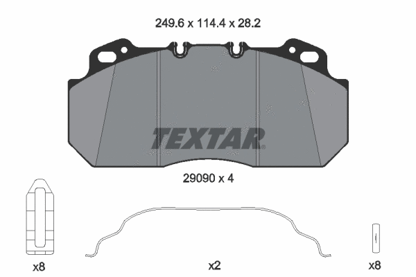 2909006 TEXTAR Комплект тормозных колодок, дисковый тормоз (фото 1)