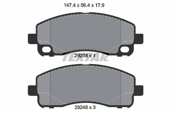 2923801 TEXTAR Комплект тормозных колодок, дисковый тормоз (фото 1)