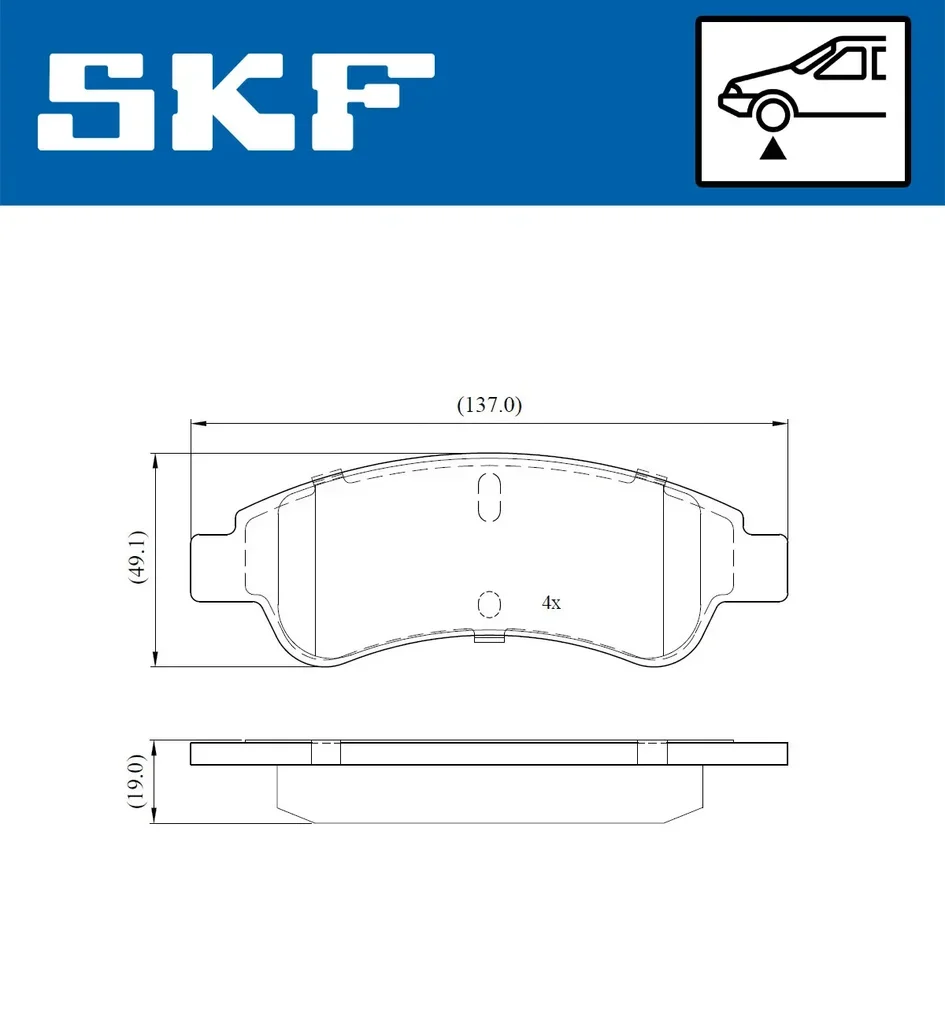 VKBP 80002 SKF Комплект тормозных колодок, дисковый тормоз (фото 1)