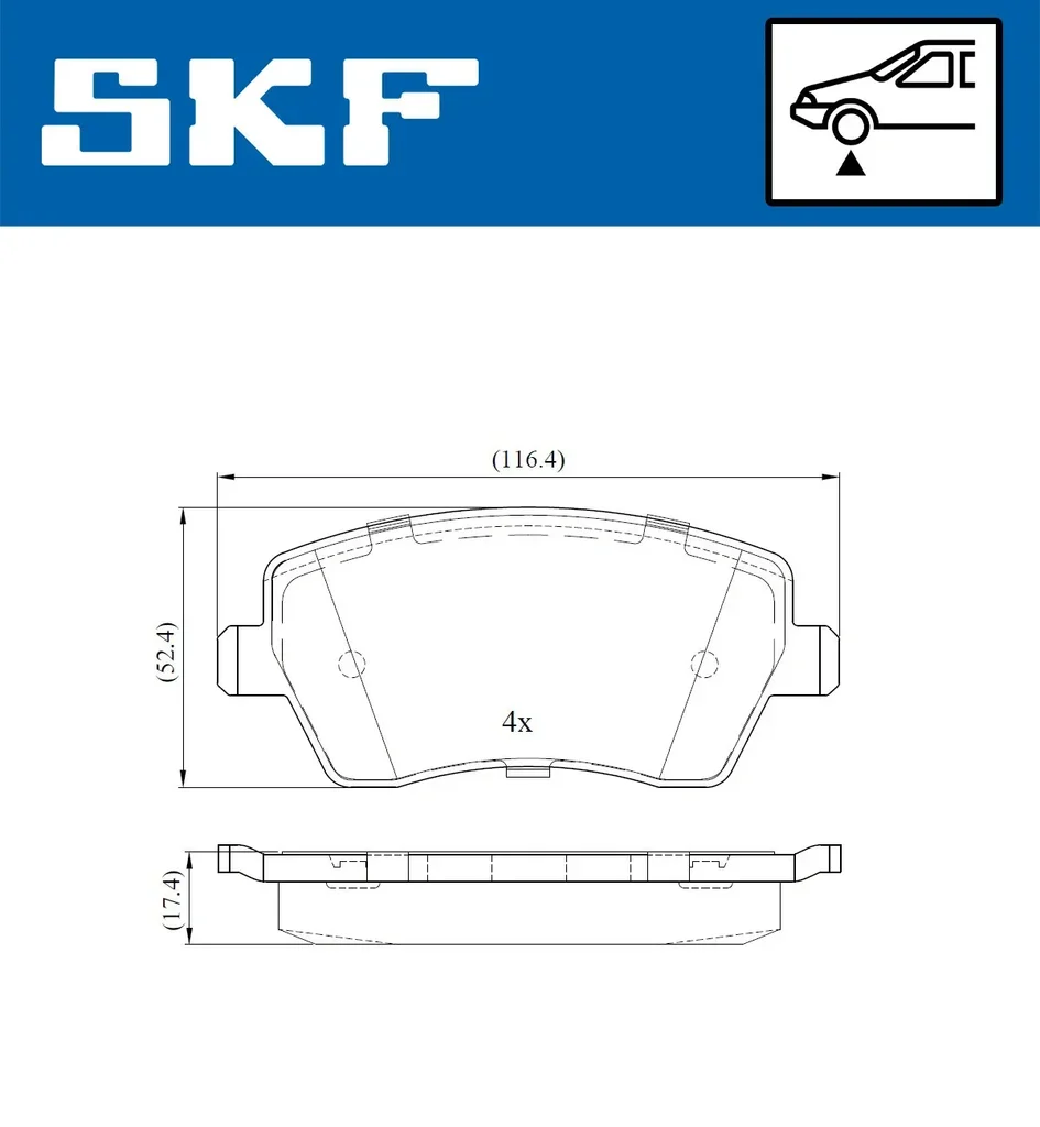 VKBP 80003 SKF Комплект тормозных колодок, дисковый тормоз (фото 1)