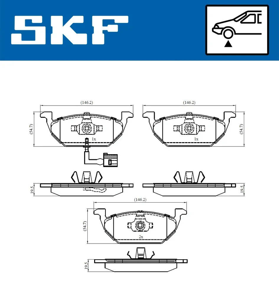 VKBP 80004 E SKF Комплект тормозных колодок, дисковый тормоз (фото 1)