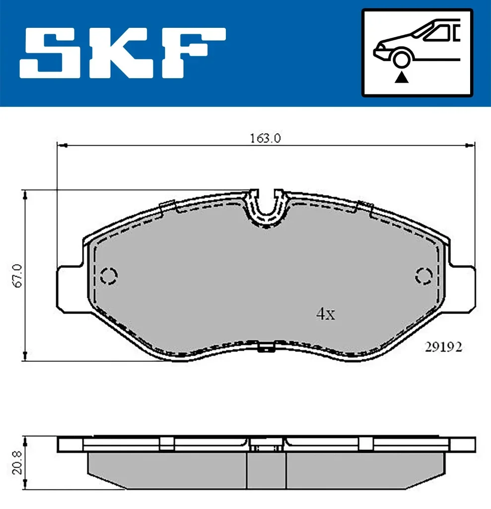 VKBP 80006 SKF Комплект тормозных колодок, дисковый тормоз (фото 1)