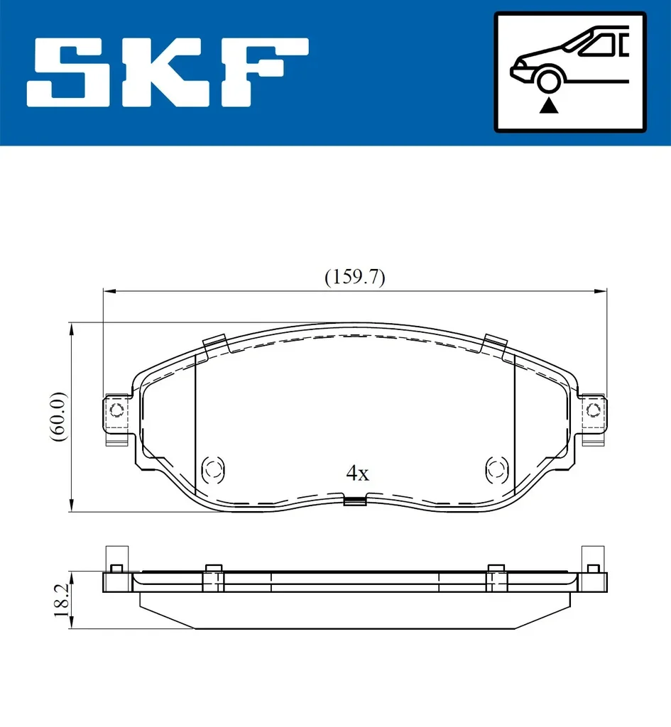 VKBP 80012 SKF Комплект тормозных колодок, дисковый тормоз (фото 1)
