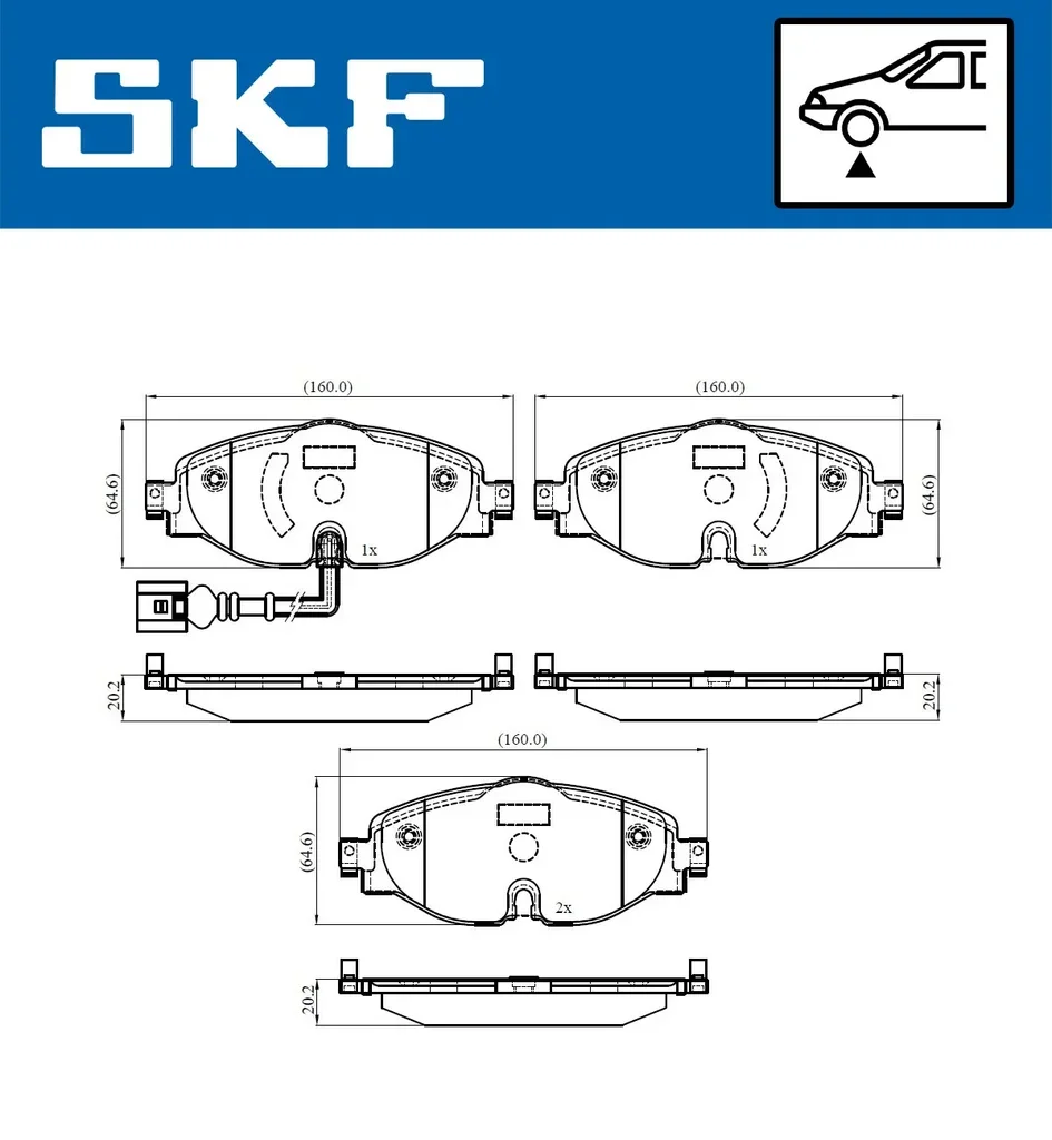 VKBP 80018 E SKF Комплект тормозных колодок, дисковый тормоз (фото 1)