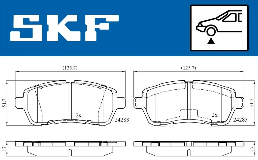 VKBP 80031 SKF Комплект тормозных колодок, дисковый тормоз (фото 1)