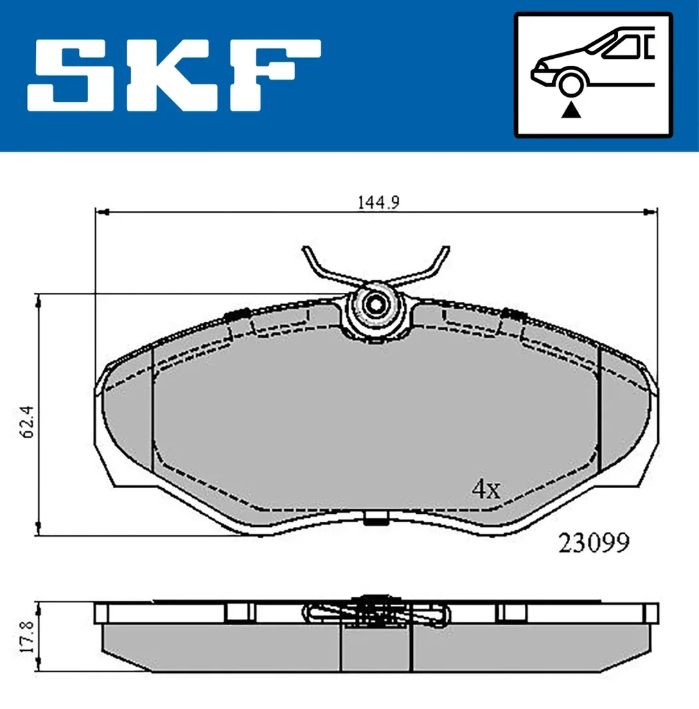 VKBP 80034 SKF Комплект тормозных колодок, дисковый тормоз (фото 1)