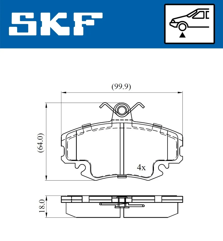 VKBP 80050 SKF Комплект тормозных колодок, дисковый тормоз (фото 1)