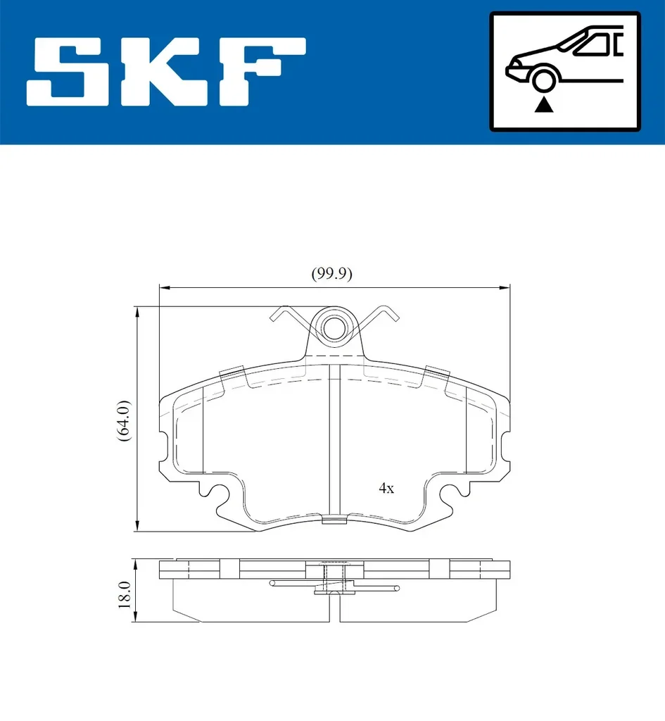 VKBP 80092 E SKF Комплект тормозных колодок, дисковый тормоз (фото 1)