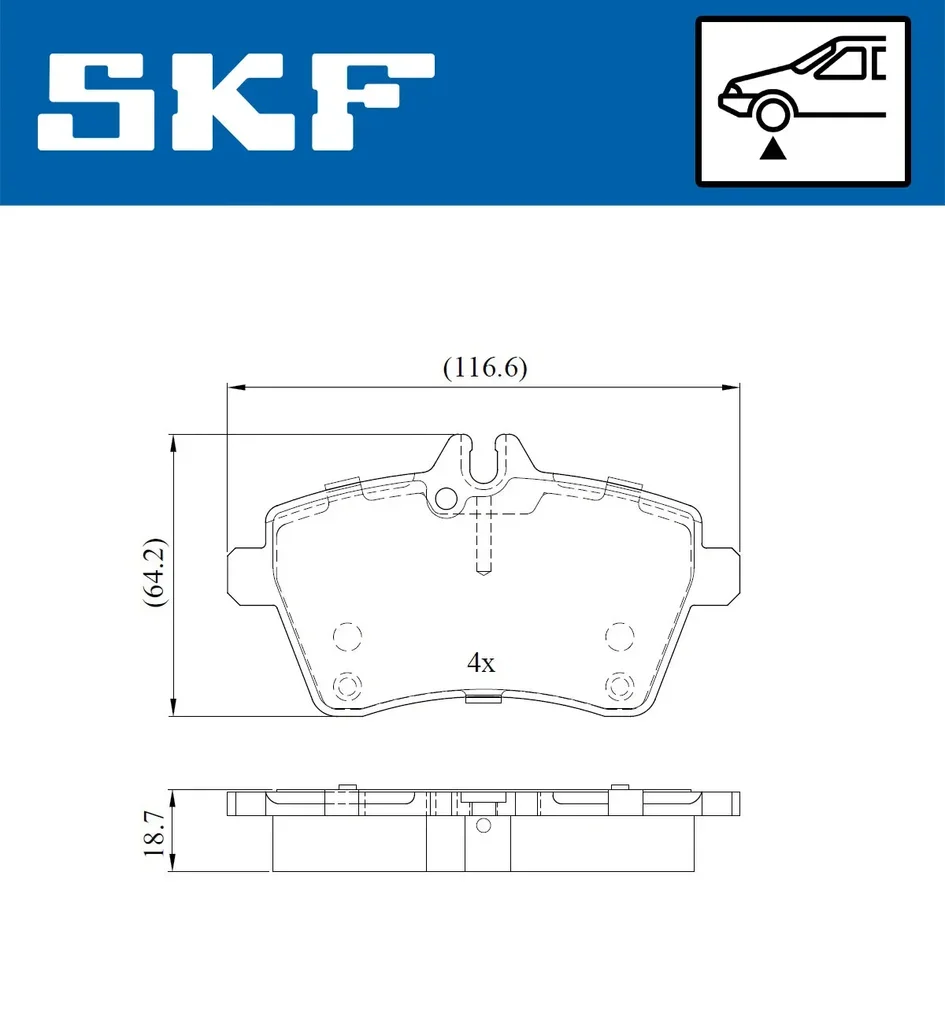 VKBP 80105 SKF Комплект тормозных колодок, дисковый тормоз (фото 1)