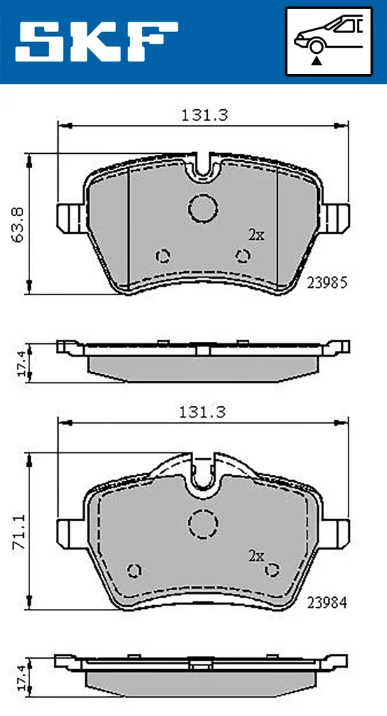 VKBP 80118 SKF Комплект тормозных колодок, дисковый тормоз (фото 1)