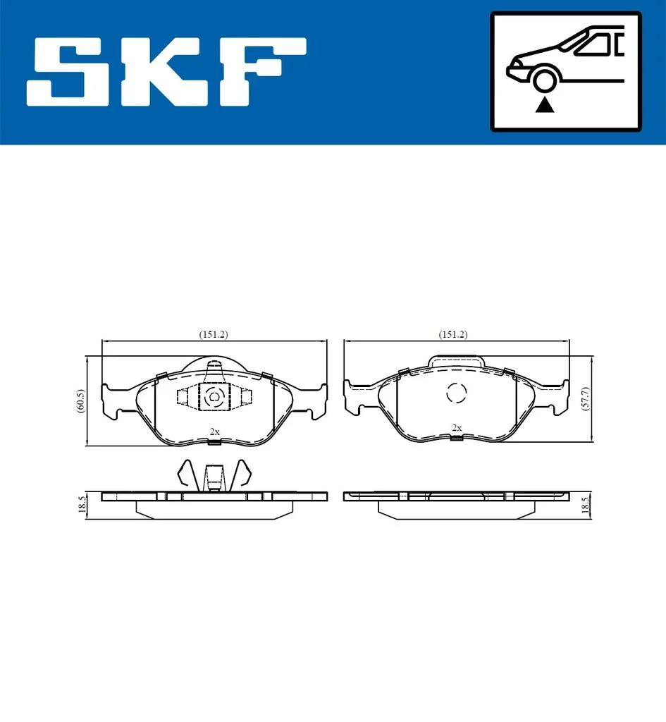 VKBP 80125 SKF Комплект тормозных колодок, дисковый тормоз (фото 1)