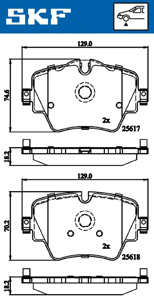 VKBP 80132 SKF Комплект тормозных колодок, дисковый тормоз (фото 1)