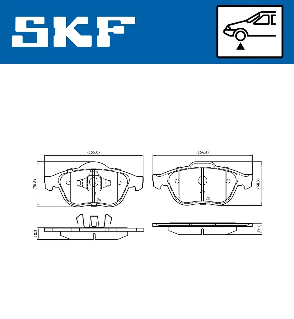 VKBP 80133 SKF Комплект тормозных колодок, дисковый тормоз (фото 1)