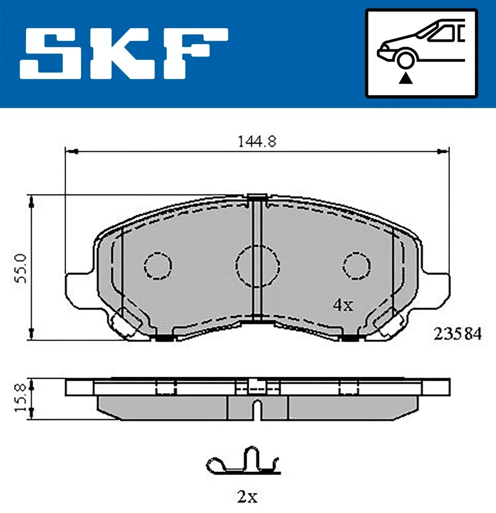 VKBP 80169 A SKF Комплект тормозных колодок, дисковый тормоз (фото 1)