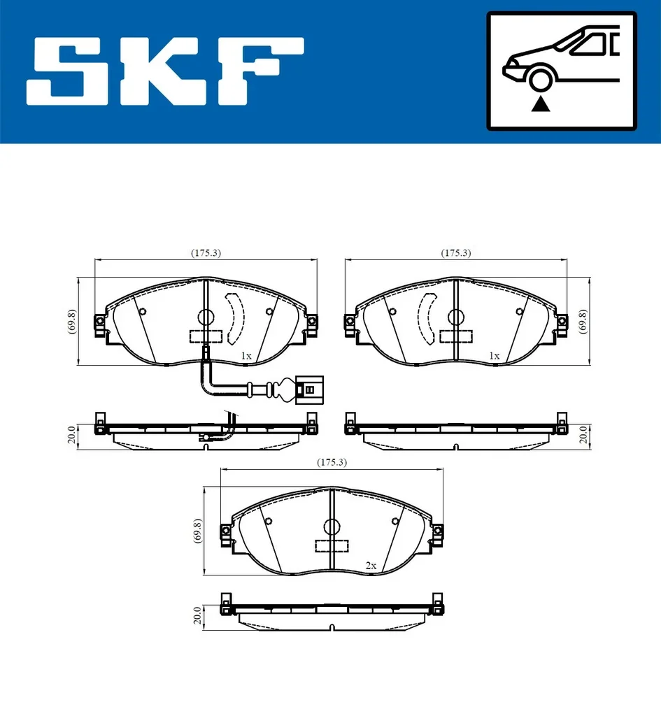 VKBP 80179 E SKF Комплект тормозных колодок, дисковый тормоз (фото 1)