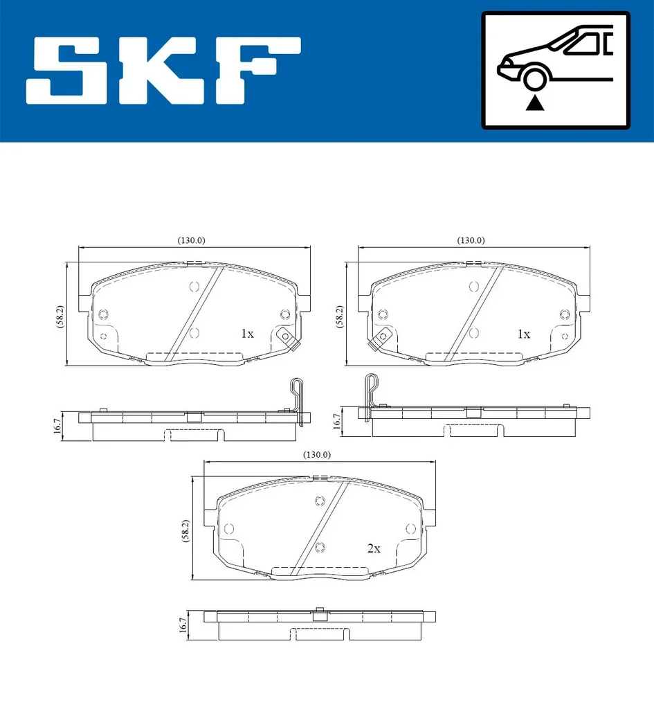 VKBP 80183 A SKF Комплект тормозных колодок, дисковый тормоз (фото 1)