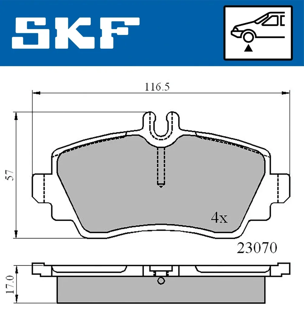 VKBP 80220 SKF Комплект тормозных колодок, дисковый тормоз (фото 1)