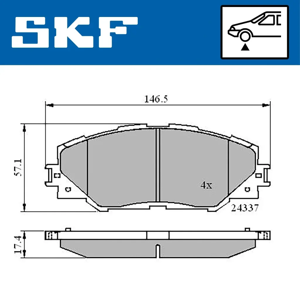 VKBP 80235 SKF Комплект тормозных колодок, дисковый тормоз (фото 1)