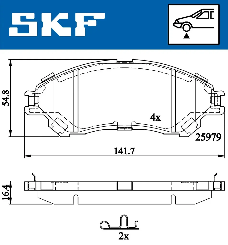 VKBP 80239 A SKF Комплект тормозных колодок, дисковый тормоз (фото 1)