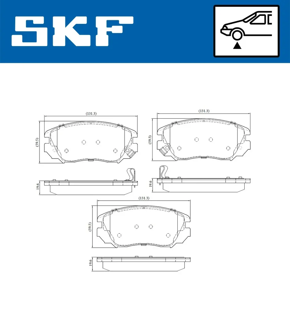 VKBP 80244 A SKF Комплект тормозных колодок, дисковый тормоз (фото 1)