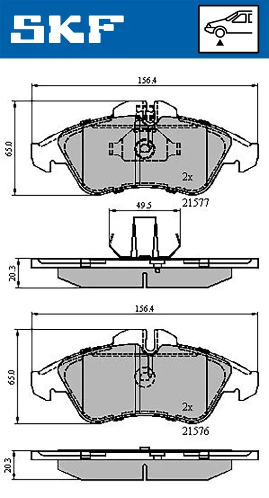 VKBP 80254 SKF Комплект тормозных колодок, дисковый тормоз (фото 1)