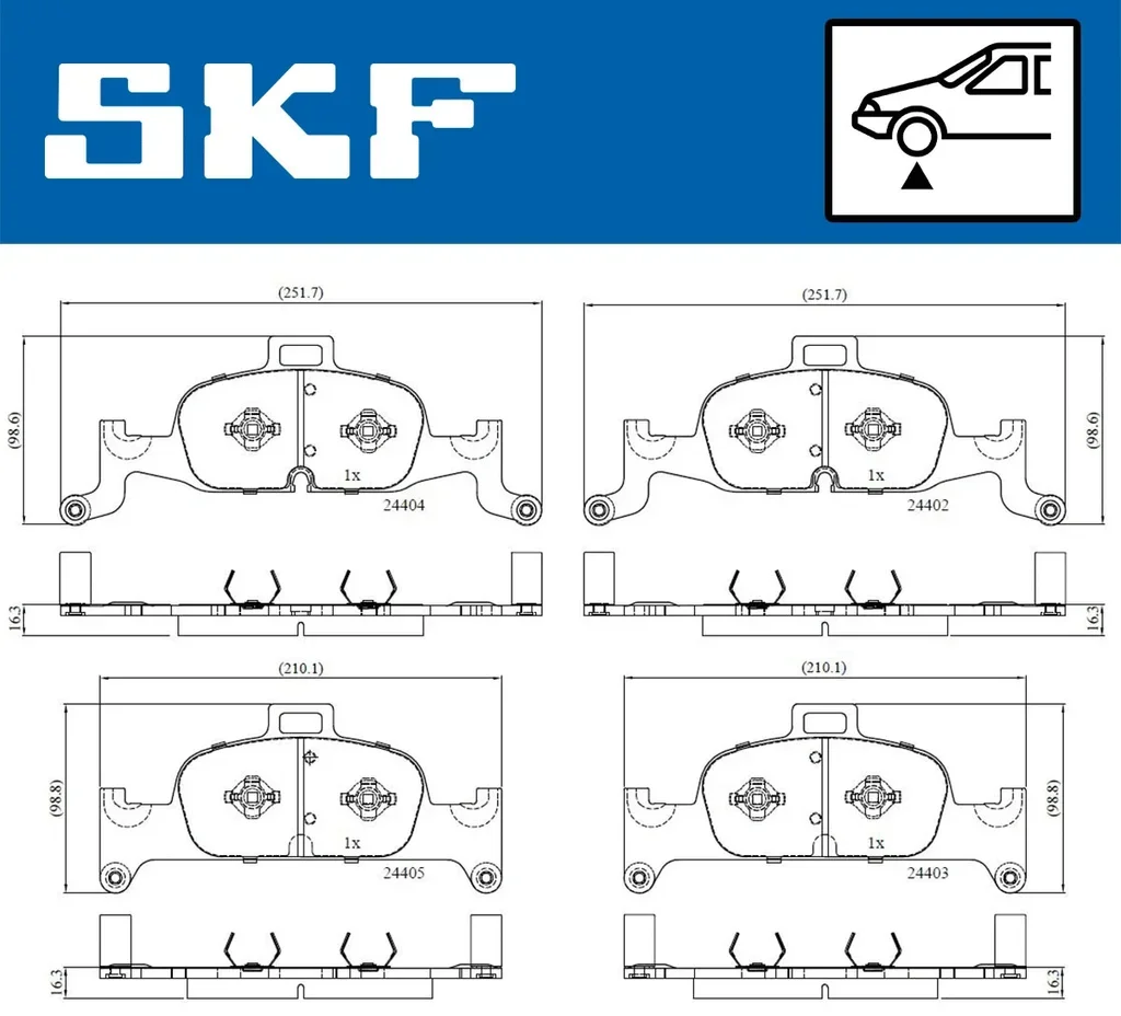 VKBP 80277 SKF Комплект тормозных колодок, дисковый тормоз (фото 1)