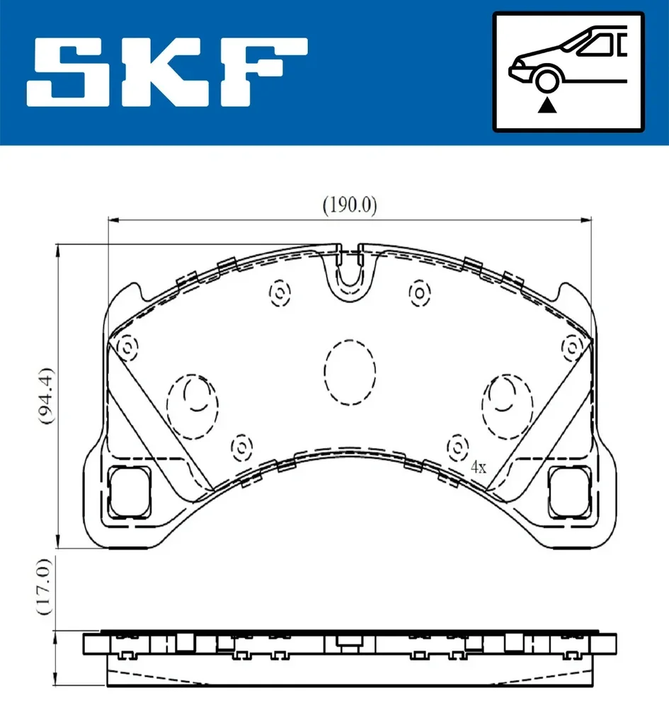 VKBP 80293 SKF Комплект тормозных колодок, дисковый тормоз (фото 1)