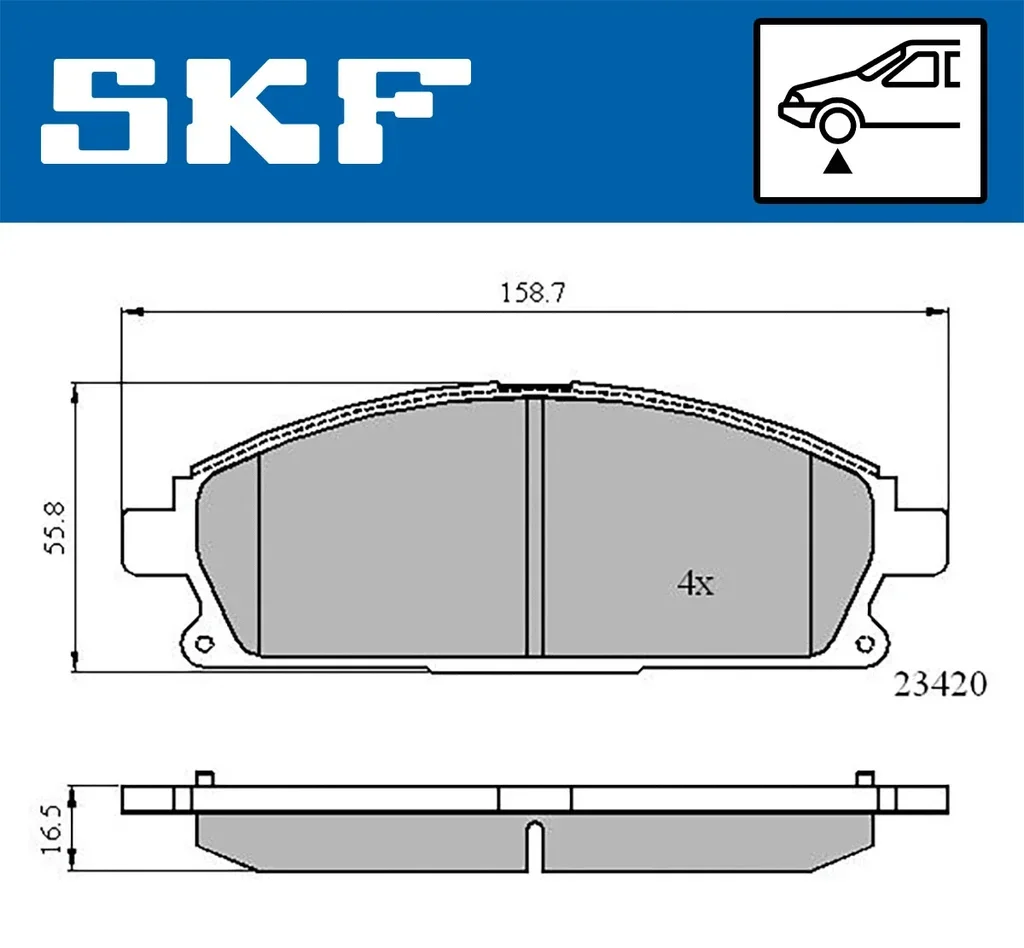 VKBP 80296 SKF Комплект тормозных колодок, дисковый тормоз (фото 1)