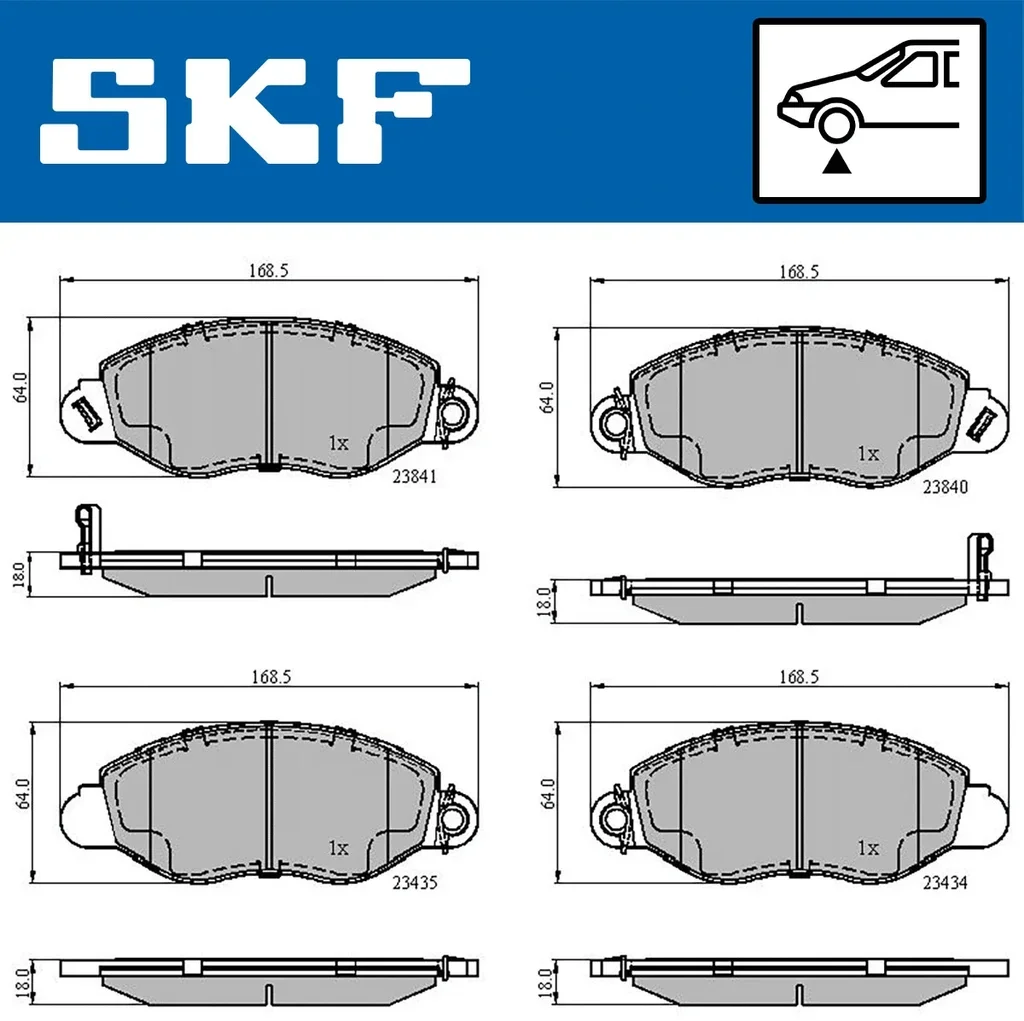 VKBP 80300 A SKF Комплект тормозных колодок, дисковый тормоз (фото 1)