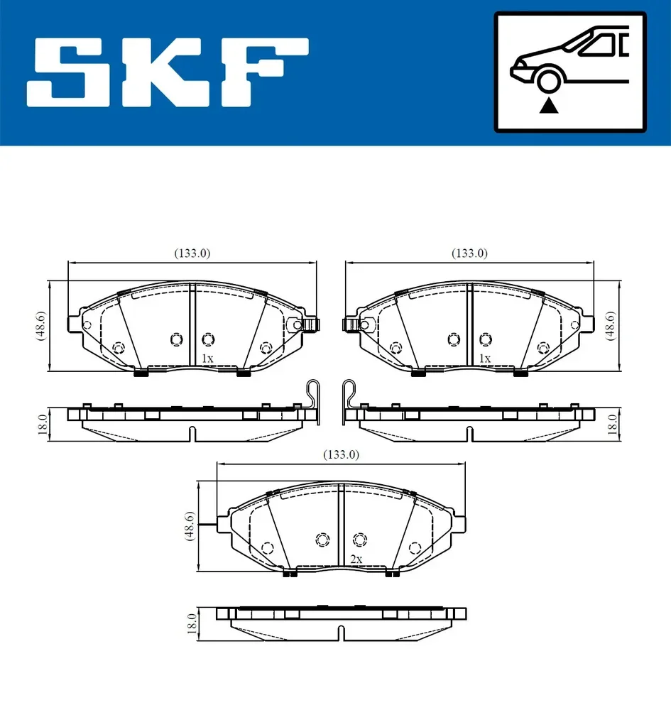 VKBP 80305 A SKF Комплект тормозных колодок, дисковый тормоз (фото 1)