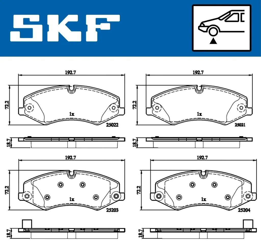 VKBP 80324 SKF Комплект тормозных колодок, дисковый тормоз (фото 1)