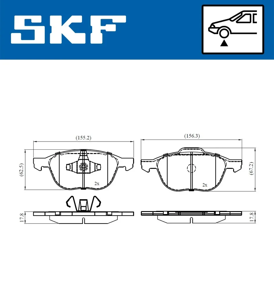 VKBP 80329 SKF Комплект тормозных колодок, дисковый тормоз (фото 1)