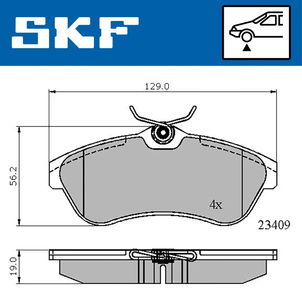 VKBP 80344 SKF Комплект тормозных колодок, дисковый тормоз (фото 1)