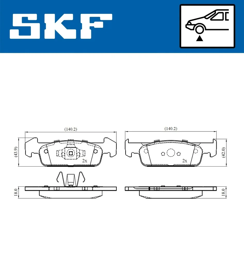 VKBP 80376 SKF Комплект тормозных колодок, дисковый тормоз (фото 1)