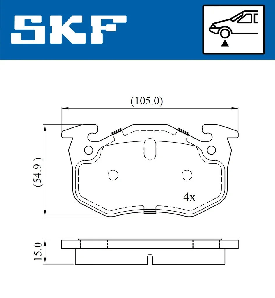 VKBP 80387 E SKF Комплект тормозных колодок, дисковый тормоз (фото 1)