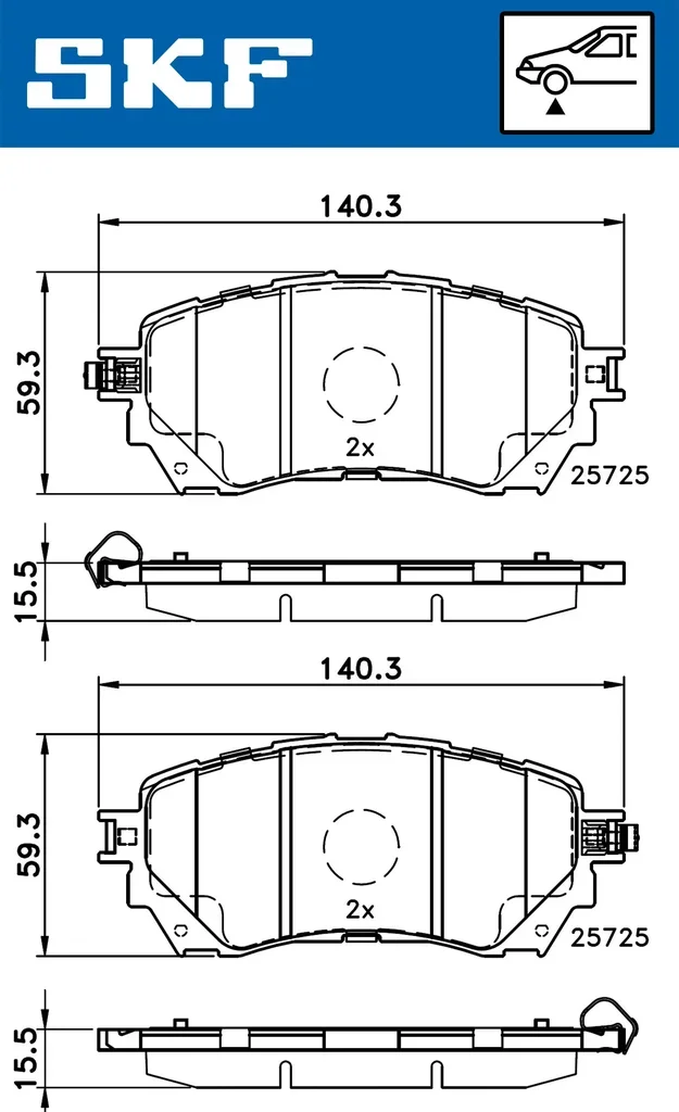 VKBP 80394 A SKF Комплект тормозных колодок, дисковый тормоз (фото 1)