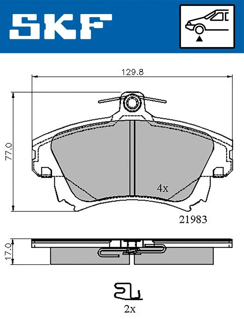 VKBP 80404 A SKF Комплект тормозных колодок, дисковый тормоз (фото 1)