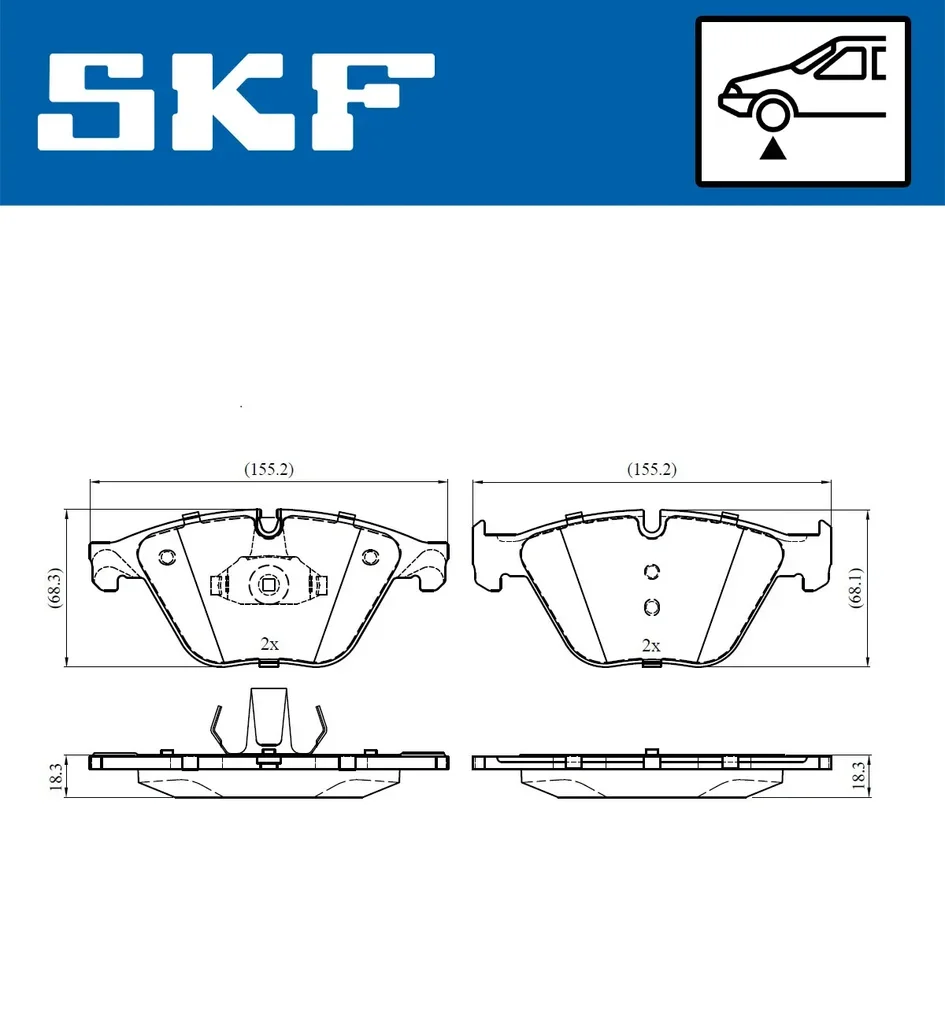 VKBP 80444 SKF Комплект тормозных колодок, дисковый тормоз (фото 1)