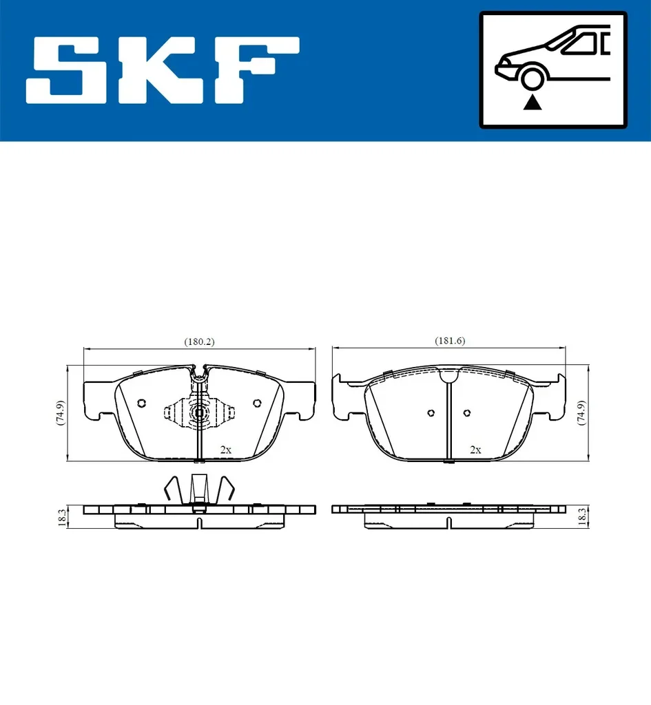 VKBP 80446 SKF Комплект тормозных колодок, дисковый тормоз (фото 1)