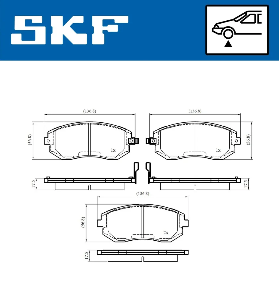 VKBP 80456 A SKF Комплект тормозных колодок, дисковый тормоз (фото 1)