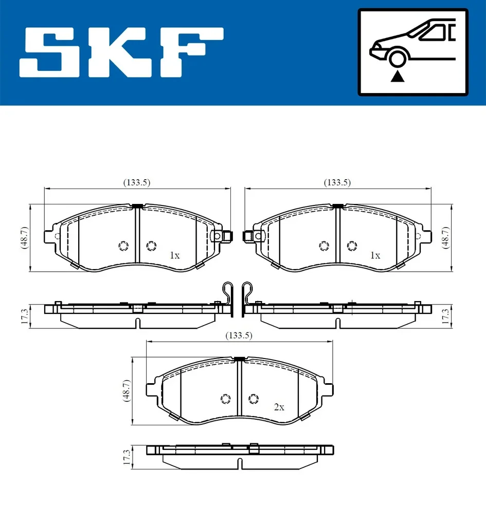 VKBP 80460 A SKF Комплект тормозных колодок, дисковый тормоз (фото 1)
