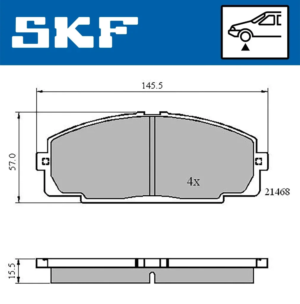 VKBP 80462 SKF Комплект тормозных колодок, дисковый тормоз (фото 1)