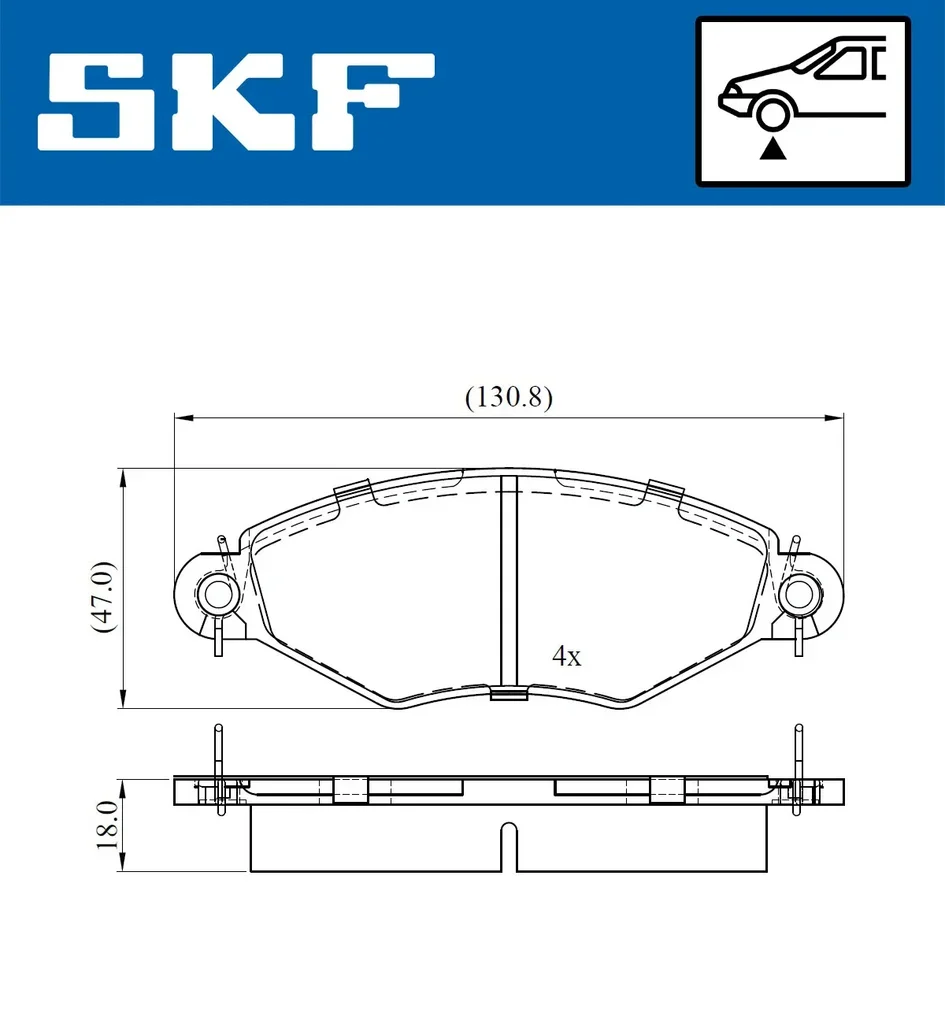 VKBP 80470 SKF Комплект тормозных колодок, дисковый тормоз (фото 1)